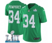 Youth Nike Philadelphia Eagles #34 Donnel Pumphrey Limited Green Rush Vapor Untouchable Super Bowl LII NFL Jersey