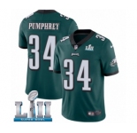 Youth Nike Philadelphia Eagles #34 Donnel Pumphrey Midnight Green Team Color Vapor Untouchable Limited Player Super Bowl LII NFL Jersey