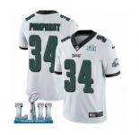 Youth Nike Philadelphia Eagles #34 Donnel Pumphrey White Vapor Untouchable Limited Player Super Bowl LII NFL Jersey