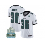 Youth Nike Philadelphia Eagles #36 Jay Ajayi White Super Bowl LII Champions Stitched NFL Vapor Untouchable Limited Jersey