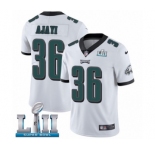 Youth Nike Philadelphia Eagles #36 Jay Ajayi White Vapor Untouchable Limited Player Super Bowl LII NFL Jersey