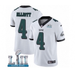Youth Nike Philadelphia Eagles #4 Jake Elliott White Vapor Untouchable Limited Player Super Bowl LII NFL Jersey