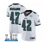 Youth Nike Philadelphia Eagles #42 Chris Maragos White Vapor Untouchable Limited Player Super Bowl LII NFL Jersey