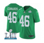 Youth Nike Philadelphia Eagles #46 Herman Edwards Limited Green Rush Vapor Untouchable Super Bowl LII NFL Jersey