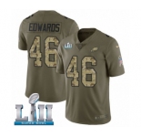 Youth Nike Philadelphia Eagles #46 Herman Edwards Limited Olive Camo 2017 Salute to Service Super Bowl LII NFL Jersey