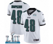 Youth Nike Philadelphia Eagles #48 Wes Hopkins White Vapor Untouchable Limited Player Super Bowl LII NFL Jersey