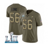 Youth Nike Philadelphia Eagles #56 Chris Long Limited Olive Camo 2017 Salute to Service Super Bowl LII NFL Jersey