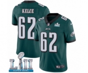 Youth Nike Philadelphia Eagles #62 Jason Kelce Midnight Green Team Color Vapor Untouchable Limited Player Super Bowl LII NFL Jersey