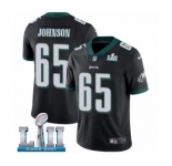 Youth Nike Philadelphia Eagles #65 Lane Johnson Black Alternate Vapor Untouchable Limited Player Super Bowl LII NFL Jersey