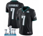 Youth Nike Philadelphia Eagles #7 Ron Jaworski Black Alternate Vapor Untouchable Limited Player Super Bowl LII NFL Jersey