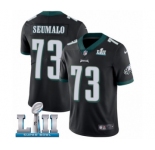 Youth Nike Philadelphia Eagles #73 Isaac Seumalo Black Alternate Vapor Untouchable Limited Player Super Bowl LII NFL Jersey