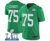 Youth Nike Philadelphia Eagles #75 Vinny Curry Limited Green Rush Vapor Untouchable Super Bowl LII NFL Jersey