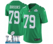 Youth Nike Philadelphia Eagles #79 Brandon Brooks Limited Green Rush Vapor Untouchable Super Bowl LII NFL Jersey