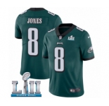 Youth Nike Philadelphia Eagles #8 Donnie Jones Midnight Green Team Color Vapor Untouchable Limited Player Super Bowl LII NFL Jersey