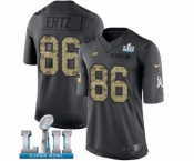 Youth Nike Philadelphia Eagles #86 Zach Ertz Limited Black 2016 Salute to Service Super Bowl LII NFL Jersey