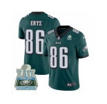 Youth Nike Philadelphia Eagles #86 Zach Ertz Midnight Green Team Color Super Bowl LII Champions Stitched NFL Vapor Untouchable Limited Jersey