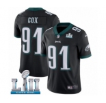Youth Nike Philadelphia Eagles #91 Fletcher Cox Black Alternate Vapor Untouchable Limited Player Super Bowl LII NFL Jersey