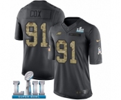 Youth Nike Philadelphia Eagles #91 Fletcher Cox Limited Black 2016 Salute to Service Super Bowl LII NFL Jersey