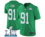 Youth Nike Philadelphia Eagles #91 Fletcher Cox Limited Green Rush Vapor Untouchable Super Bowl LII NFL Jersey