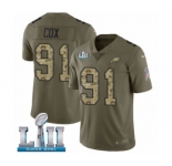 Youth Nike Philadelphia Eagles #91 Fletcher Cox Limited Olive Camo 2017 Salute to Service Super Bowl LII NFL Jersey