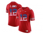 2016 US Flag Fashion Ohio State Buckeyes C.Jones #12 College Football Limited Jersey - Scarlet