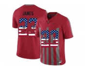 2016 US Flag Fashion Ohio State Buckeyes Lebron James #23 College Football Alternate Elite Jersey - Scarlet
