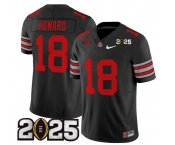 Men's Ohio State Buckeyes #18 Will Howard Black 2025 CFP Final Patch F.U.S.E. Vapor Limited Stitched Football Jersey