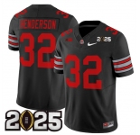 Men's Ohio State Buckeyes #32 TreVeyon Henderson Black 2025 CFP Final Patch F.U.S.E. Vapor Limited Stitched Football Jersey