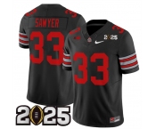 Men's Ohio State Buckeyes #33 Jack Sawyer Black 2025 CFP Final Patch F.U.S.E. Vapor Limited Stitched Football Jersey