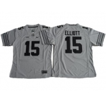 Women's Ohio State Buckeyes #15 Ezekiel Elliott Gridion Grey II Stitched NCAA Jersey