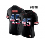 2016 US Flag Fashion Youth Ohio State Buckeyes Archie Griffin #45 College Football Limited Jersey - Blackout