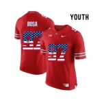 2016 US Flag Fashion Youth Ohio State Buckeyes Nick Bosa #97 College Football Limited Jersey - Scarlet