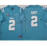 Men's Ole Miss Rebels #2 Jaxson Dart Blue Stitched jersey