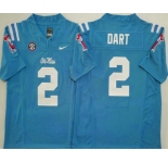 Men's Ole Miss Rebels #2 Jaxson Dart Light Blue 2025 FUSE College Football Jersey