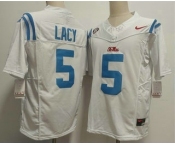 Men's Ole Miss Rebels #5 Kewan Lacy Limited White FUSE College Football Jersey