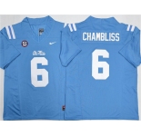 Men's Ole Miss Rebels #6 Trinidad Chambliss Blue 2026 F.U.S.E. Stitched jersey