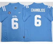 Men's Ole Miss Rebels #6 Trinidad Chambliss Blue 2026 F.U.S.E. Stitched jersey