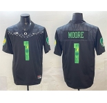 Men's Oregon Ducks #1 Dakorien Moore Black F.U.S.E. Vapor Limited Stitched Football Jersey