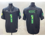 Men's Oregon Ducks #1 Dakorien Moore Black F.U.S.E. Vapor Limited Stitched Football Jersey