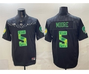 Men's Oregon Ducks #5 Dakorien Moore Black F.U.S.E. Vapor Limited Stitched Football Jersey