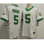 Men's Oregon Ducks #5 Dakorien Moore White FUSE College Football Jersey