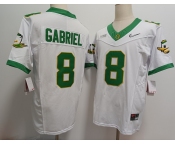 Men's Oregon Ducks #8 Dillon Gabriel White 2024 FUSE College Football Jersey