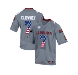 2016 US Flag Fashion-Men's South Carolina Gamecocks Jadeveon Clowney #7 College Football Jersey - Grey