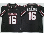 Men's South Carolina Fighting Gamecocks #16 LaNorris Sellers Black F.U.S.E. Stitched Jersey