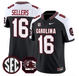 Men's South Carolina Fighting Gamecocks #16 LaNorris Sellers Black White 2026 F.U.S.E. Stitched Nike Jersey