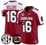 Men's South Carolina Fighting Gamecocks #16 LaNorris Sellers Garnet White 2026 F.U.S.E. Stitched Nike Jersey