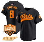Men's Tennessee Volunteers #8 Dylan Dreiling Black 2024 Champions Vapor Limited Baseball Stitched Jersey