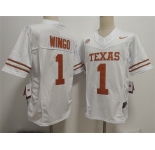 Men's Texas Longhorns #1 Ryan Wingo White 2026 F.U.S.E. Stitched Jersey