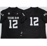 Men's Texas A&M Aggies Lions #12 Premier Strategy Black 2025 F.U.S.E. Stitched Jersey
