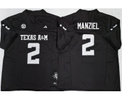 Men's Texas A&M Aggies Lions #2 Johnny Manziel Black 2025 F.U.S.E. Stitched Jersey